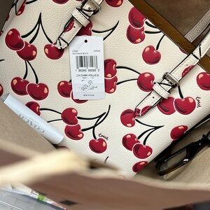 BRAND NEW Mollie Tote Bag 25 With Cherry Print, NWT